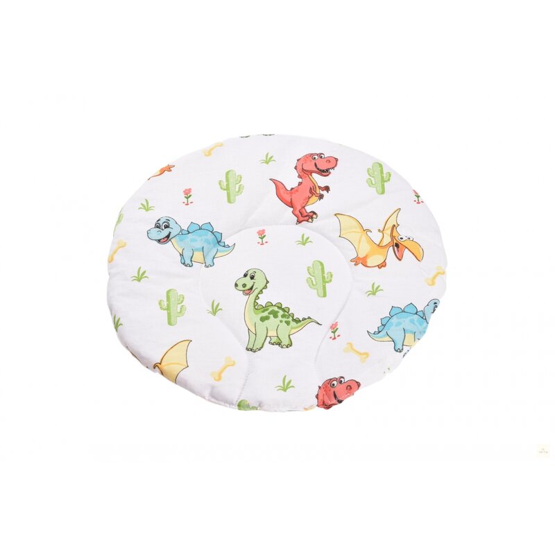 Confort family - perna clasica de dormit plata rotunda , dinozauri, din bumbac, 30x30 cm