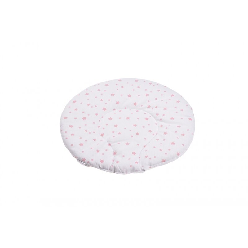 Confort family - perna clasica de dormit plata rotunda , stelute, din bumbac, 30x30 cm, roz