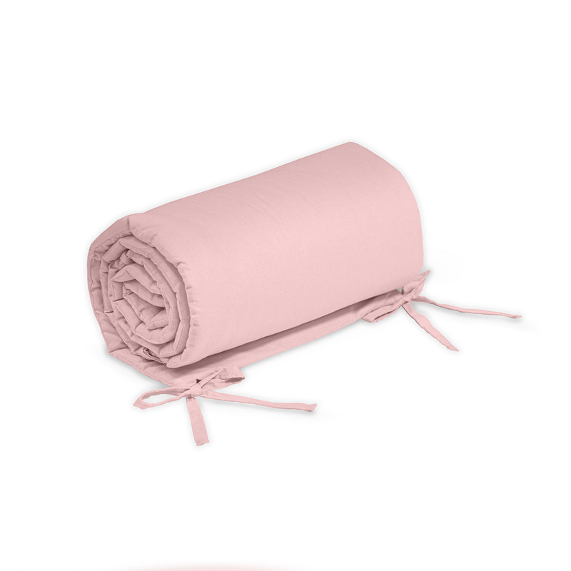 Petite&mars - aparatoare patut 120x60 cm, tilly max, cu panglici, din bumbac, lungime 360 cm, inaltime 36 cm, acopera toate laturile unui patut de dimensiunea 120x60 cm, roz