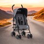 Carucior sport, Petite&Mars, Musca, Cu spatar reglabil, Capotina XXL, Usor, 7.9 kg, 6 luni+, Conform cu standardul european de securitate EN 1888:2018, Gri - 2