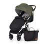 Petite&Mars - Carucior sport, Royal, Include husa pentru scaun, husa pentru picioare, geanta pentru scutece si capotina extensibila, Cu fereastra, Impermeabila, Cu SPF 50, Aluminiu, 0-22 kg, 111  x 57  x 86 cm, Mature Olive - 1