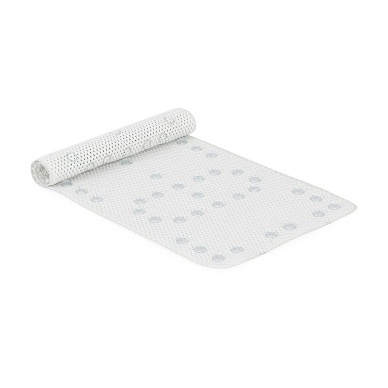 Covoras XXL de baie, Petite&Mars, Harry, Antialunecare, Cu ventuze, Dreptunghiular, Antiderapant, 91x43 cm, Alb