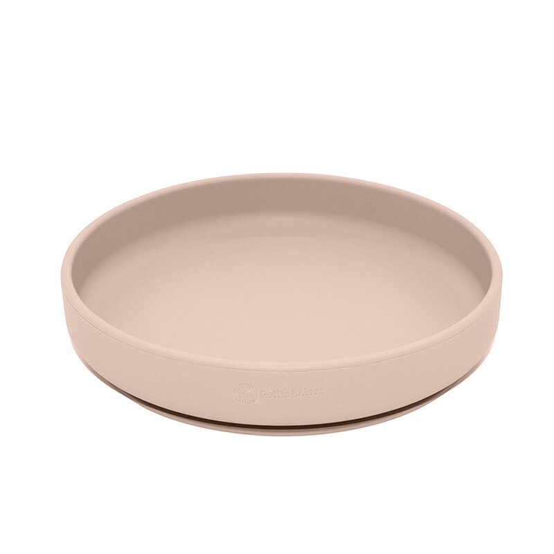 Petite&mars - farfurie din silicon fara bpa, cu ventuza, take&match, 6 luni+, 400 ml, bej