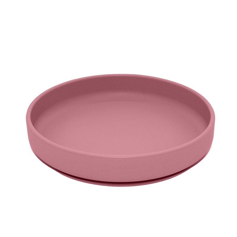 Petite&mars - farfurie din silicon fara bpa, cu ventuza, take&match, 6 luni+, 400 ml, roz