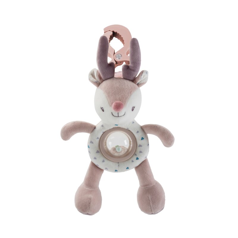 Petite&mars - jucarie de plus zornaitoare cu vibratii, cu clips de fixare, 0 luni+, conform cu standardul european de securitate ce en 71, caprioara suzi