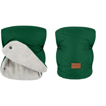 Manusi calduroase pentru carucior, Petite&Mars, Jasie, Pentru vremea rece, Potrivite pentru orice carucior, Impermeabile, Inchidere prin capse, Verde inchis