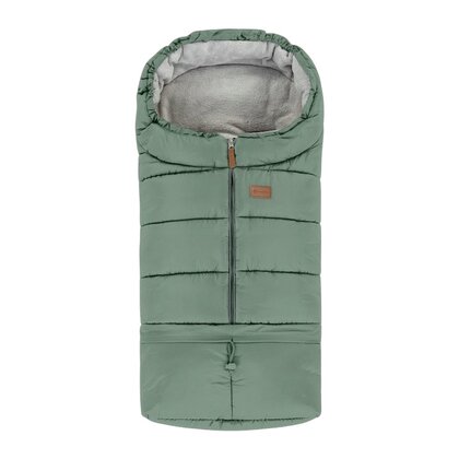 Sac de iarna, Petite&Mars, Jibot, Pentru carucior, landou sau scaun auto, 100x48 cm, Impermeabil, Cu elemente reflectorizante, Extensibil, 3 in 1, Pale Eucalypt