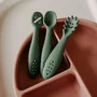 Set 3 lingurite, Petite&Mars, Diverse forme, Pentru supa, paste, alimente usoare, Dezvolta simturile si abilitatile senzoriale, Silicon, Fara BPA, 6 luni+, Roz - 5