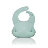 Petite&Mars - Baveta moale Sam, Din silicon, Cu rezervor, Fara BPA, PVC si Ftalati, Verde