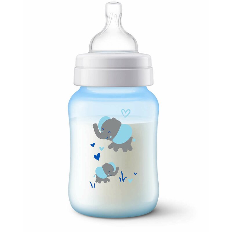 Philips avent - biberon , anticolici, cu tetina debit lent din polypropilena (pp) 260 ml, albastru
