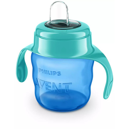 Philips Avent - Canuta cu tetina de formare, 6 luni+, 200 ml, Fara BPA, Lavabila in masina de spalat, Albastru