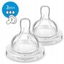 Philips Avent - Set tetine, 3 gauri, Europe/South America, Airflex, 3 luni+, Din silicon, Fara BPA, Transparent - 1