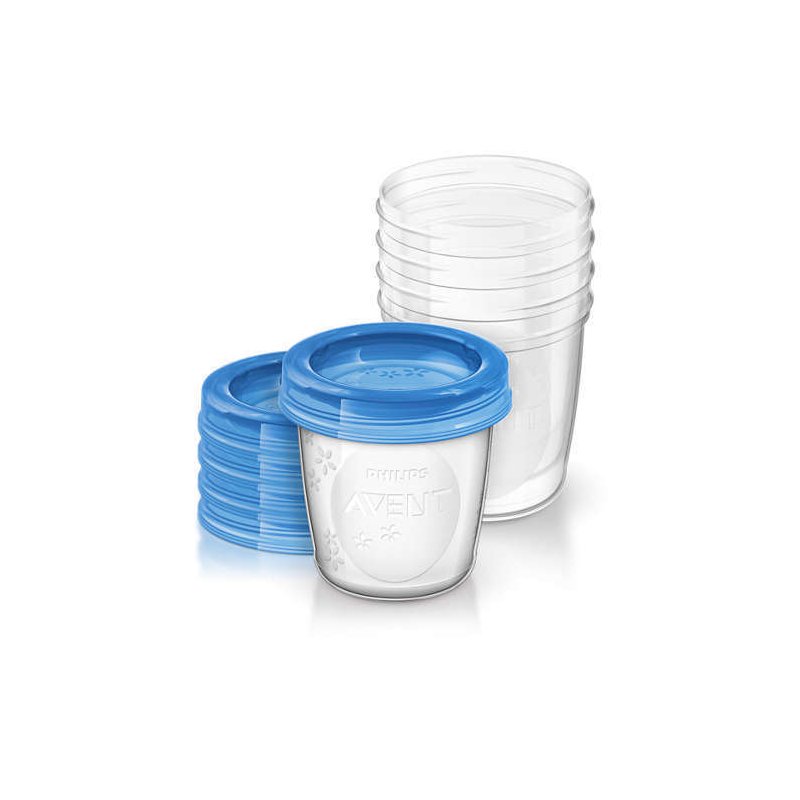 Philips avent - set recipiente , 5 buc, de stocare a laptelui matern