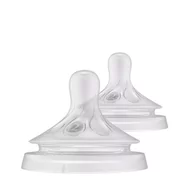 Set tetine, Philips Avent, Natural Response, 2 buc, Cu debit 2 (lent), 0 luni+, Transparent