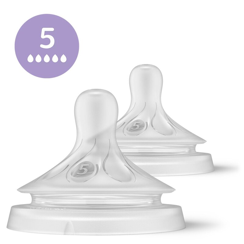 Set tetine, Philips Avent, Natural Response, 2 buc, Cu debit 5, 6…