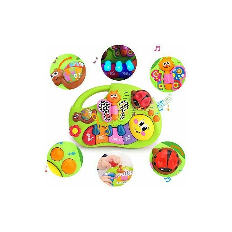 Hola - jucarie muzicala pianina animalutelor vesele , cu sunete, cu lumini, multicolor