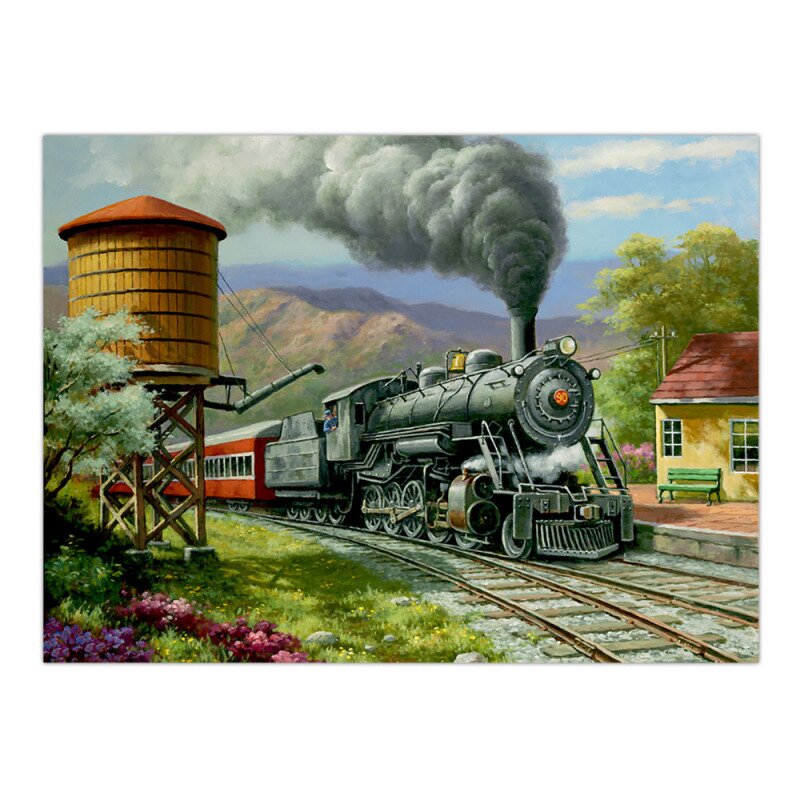 Pictura creativa pe numere avansati tren de naveta