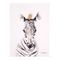 Childhome - Pictura in ulei  30x40 cm, Zebra cu detalii aurii