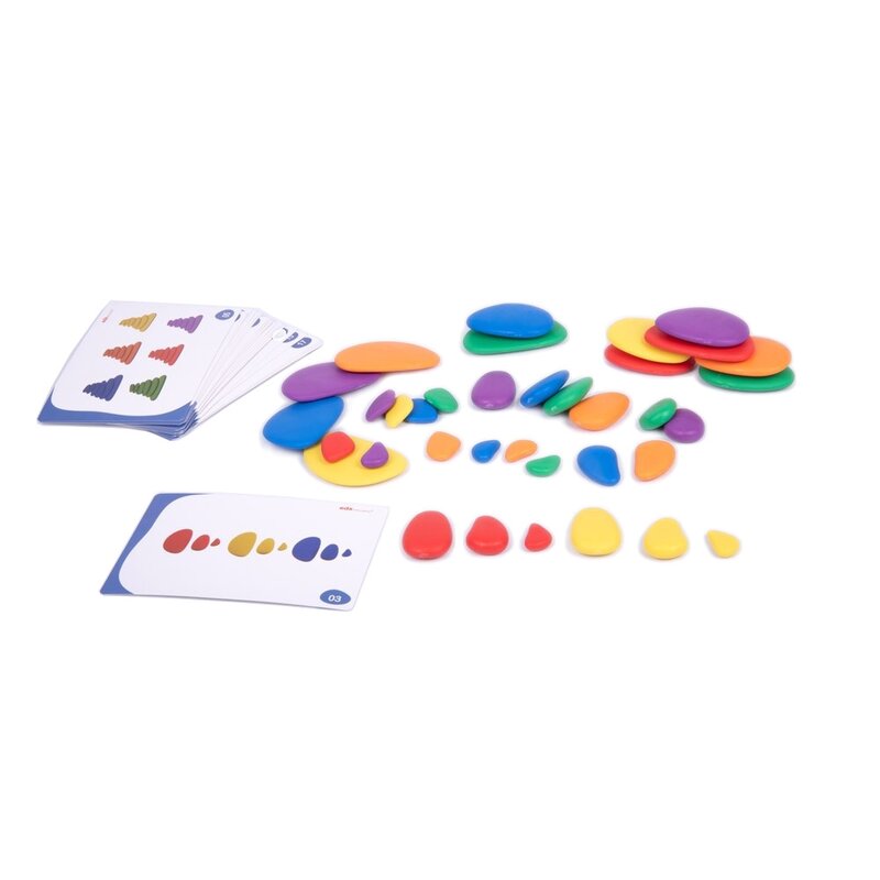 Edx education - set motricitate fina pietre curcubeu 36 piese, multicolor