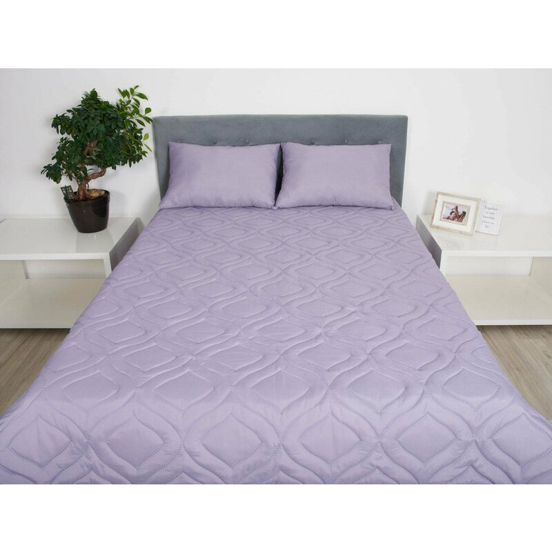 Somnart - pilota 150x200 belina, microfibra, lavabila la masina, vidata, de vara, lavander