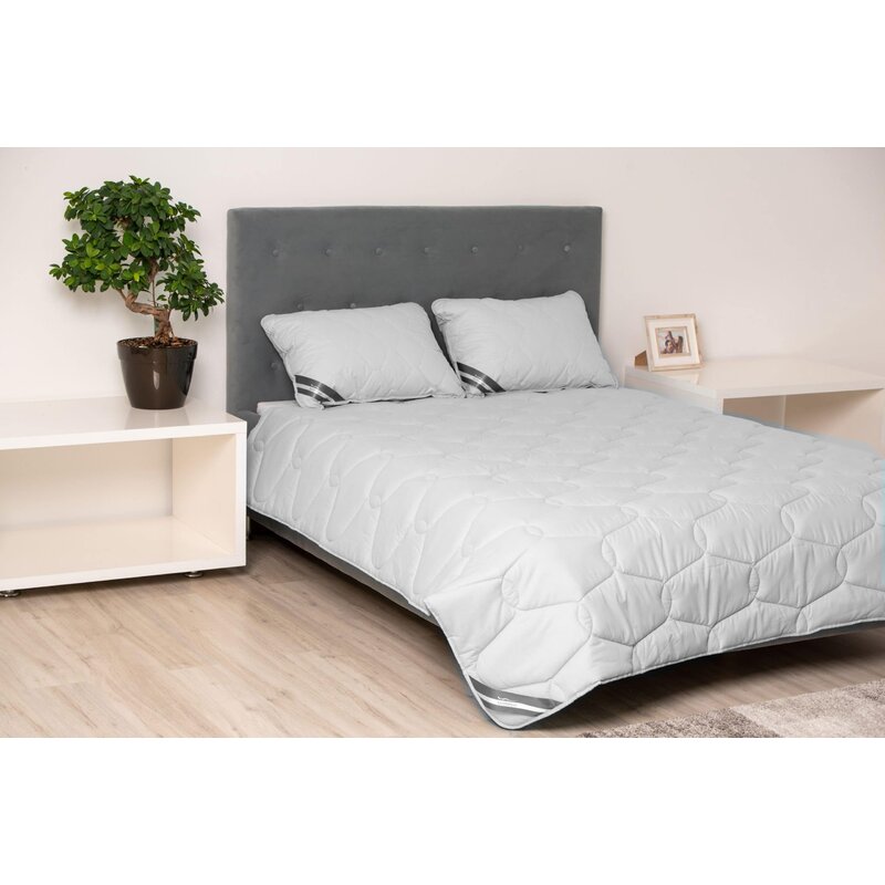 Somnart - pilota bumbac bella 180x200cm, umplutura grosime medie de vara, gri