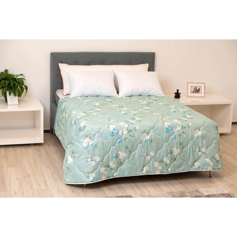 Somnart - pilota imprimata microfibra white flowers 300 g/mp 200x220