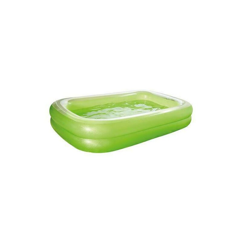 Happy people - piscina gonflabila cu 2 inele verde neon