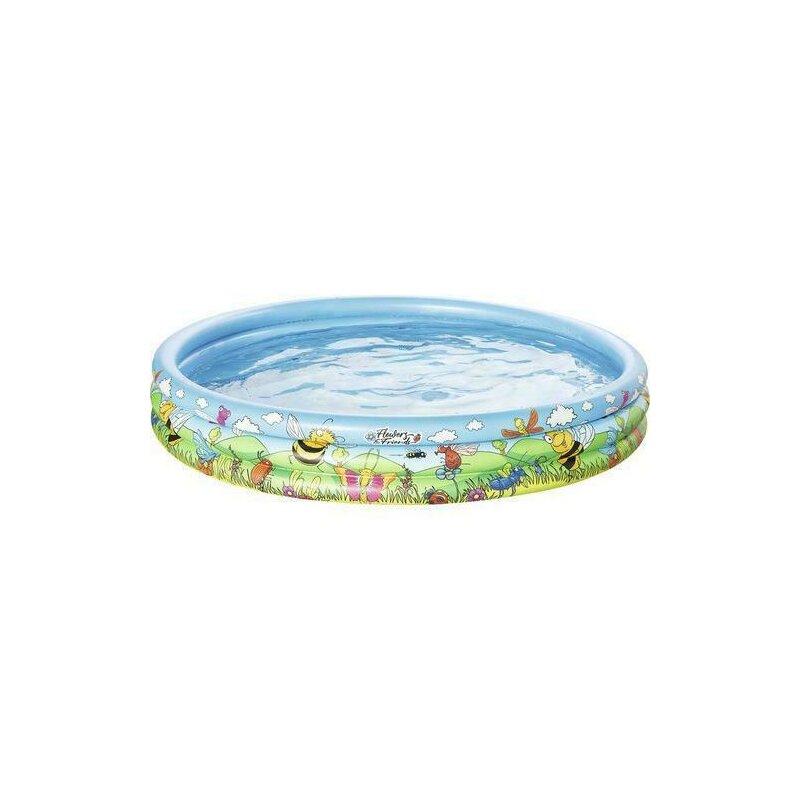 Happy people - piscina gonflabila cu 3 inele si imprimeu flowers and friends, 150 x 25 cm