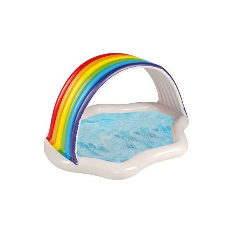 Happy people - piscina gonflabila baby rainbow cu parasolar 149 x 124 cm