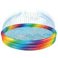 Happy people - Piscina Gonflabila  Rainbow cu 3 Inele si Stropitori 150 x 25 cm