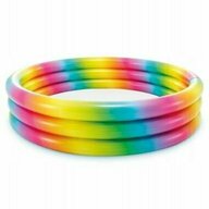 Intex - Piscina gonflabila multicolor pentru copii,  58439 Rainbow, 330 Litri, 147 x 33 CM