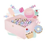 MeowBaby® - Piscina Candy Cu cu 300 de bile 7 cm Uscata, 90x90 cm, Multicolor