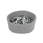 Piscina uscata, BabyTrold, Cu 100 bile, Fara ftalati si BPA, Husa detasabila, 90x90x30 cm, 18 luni+, Gri - 1