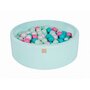 MeowBaby® - Piscina cu bile,  Cu 200 bile, Alb perlat  Turcoaz  Roz  Mint, 90x30 cm, Verde - 14