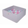 Piscina uscata cu 200 de bile (baby blue, mint, roz deschis, roz pastel) MeowBaby  , 90x90x40 cm, Gri - 1