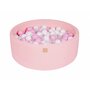MeowBaby® - Piscina cu bile Amour,  Cu 250 bile, Alb perlat  Transparent  Roz Pastel, 90x30 cm, Roz - 1