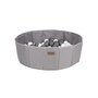 Piscina uscata pliabila, BabyTrold, Cu 100 bile, Fara ftalati si BPA, 80x80x25 cm, 18 luni+, Gri