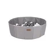 Piscina uscata pliabila, BabyTrold, Cu 100 bile, Fara ftalati si BPA, 80x80x25 cm, 18 luni+, Gri