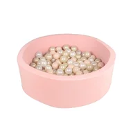 Piscina uscata, BabyTrold, Cu 100 bile, Fara ftalati si BPA, Husa detasabila, 90x90x30 cm, 18 luni+, Roz