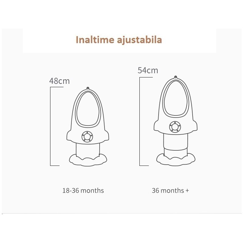 Little mom - pisoar baieti reglabil pe inaltime rocket green