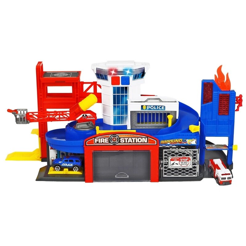 Dickie Toys - Pista de masini Fire and Rescue, Cu 2 masinute