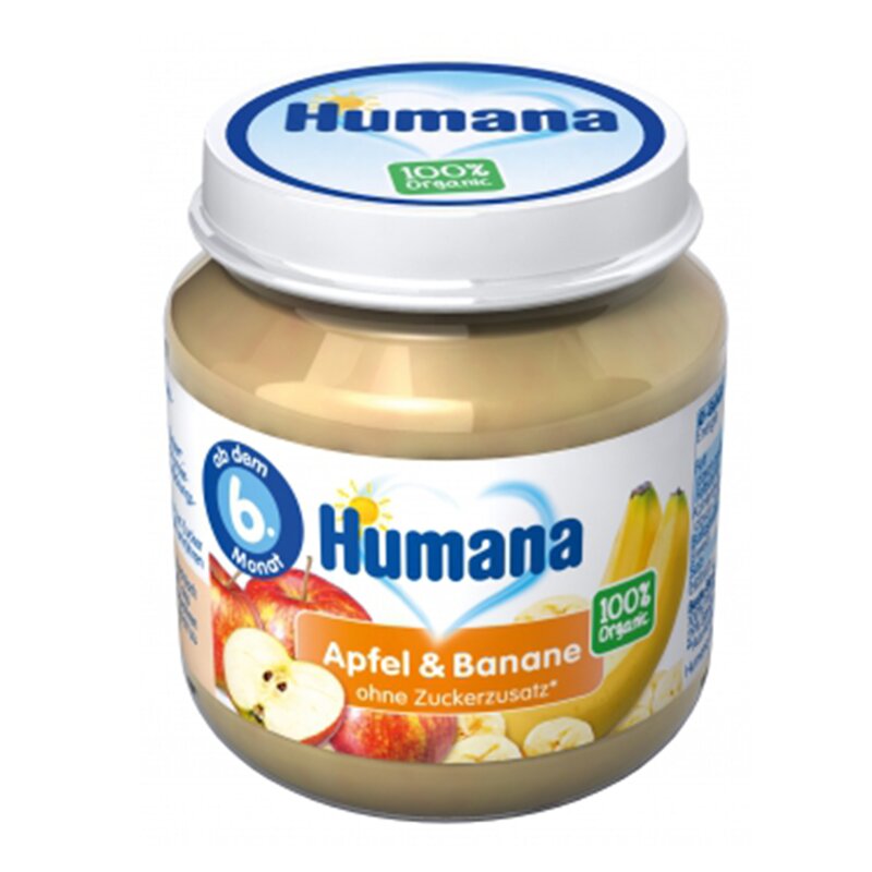 Humana - Piure ECO de banane si mere, 125g, 6luni+