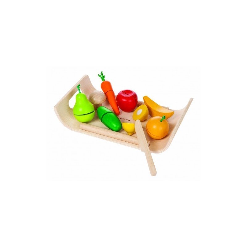 Plan Toys - Set cu fructe si legume asortate