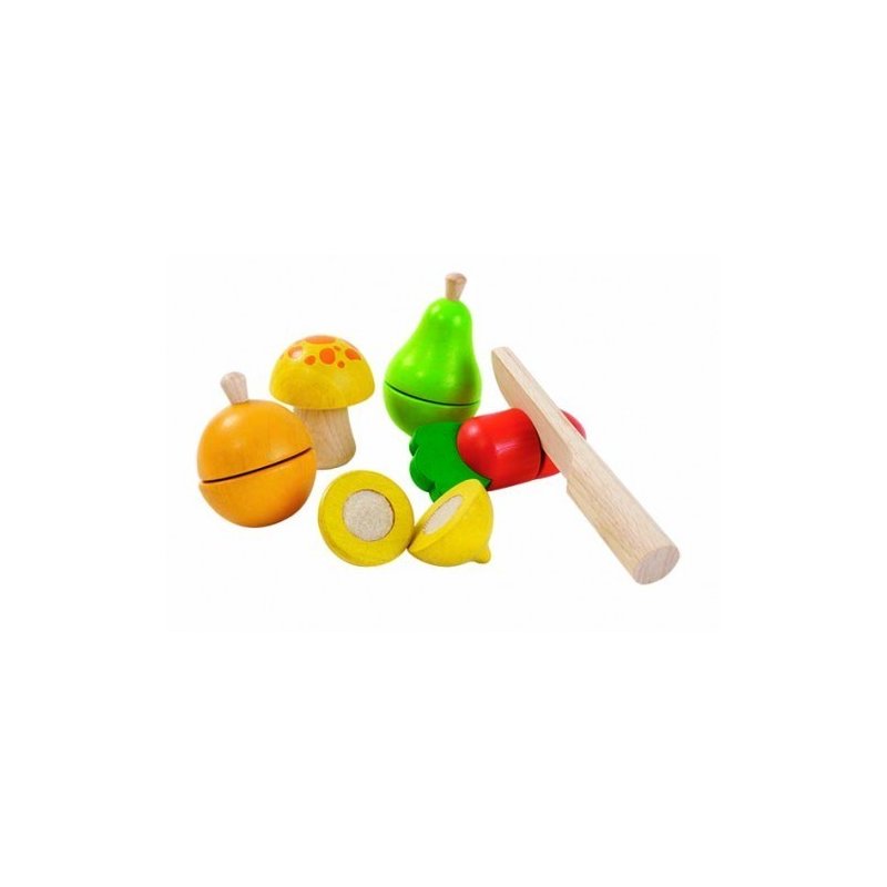 Plan toys - set cu legume si fructe de jucarie