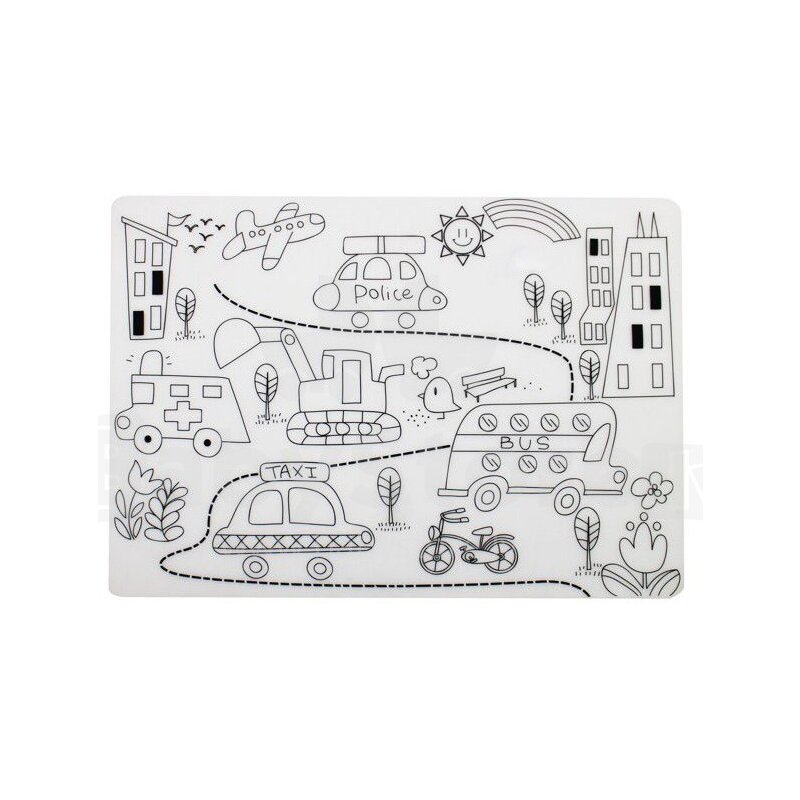 Mombella - set plansa de colorat city pentru scaun de masa