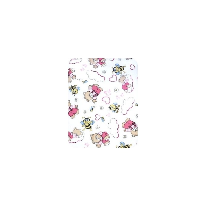 Deseda - plapuma din finet 140x110 cm ursi cu albine pe roz
