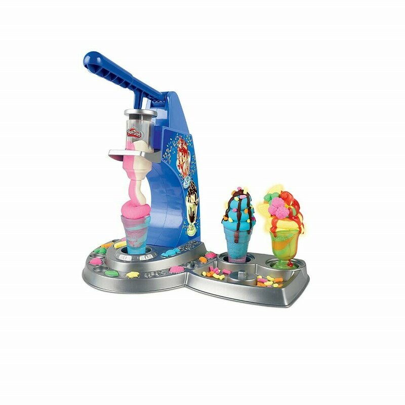 Play-doh - set de joaca super setul de inghetata cu topping, multicolor
