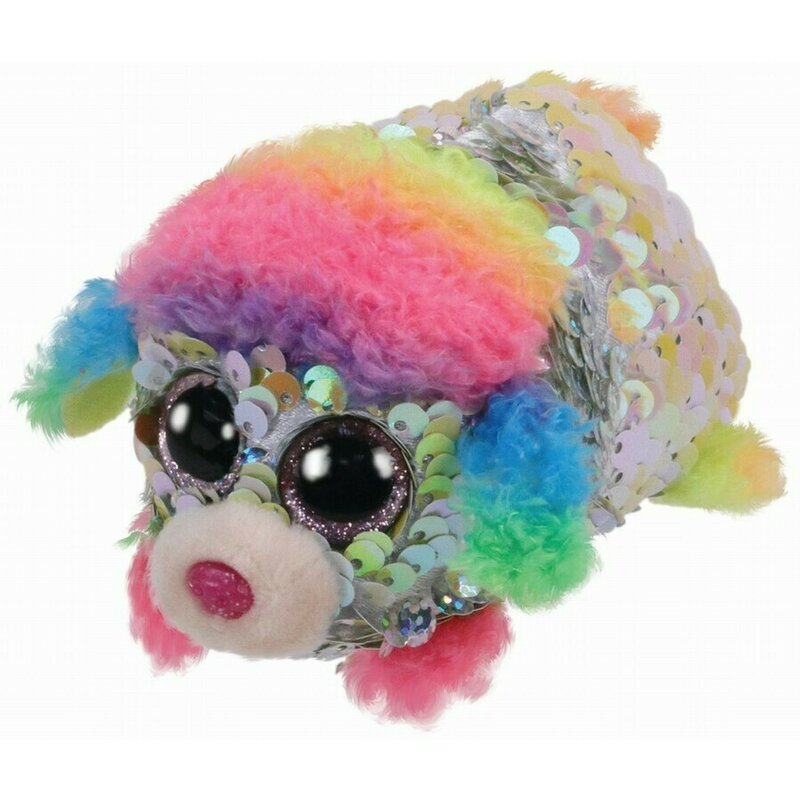 Ty - jucarie din plus pudelul floral , teeny s, 10 cm, cu paiete
