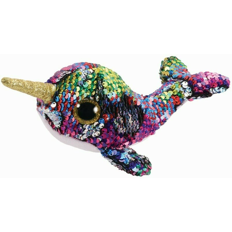 Ty - jucarie din plus narval calypso , boos , 15 cm, cu paiete