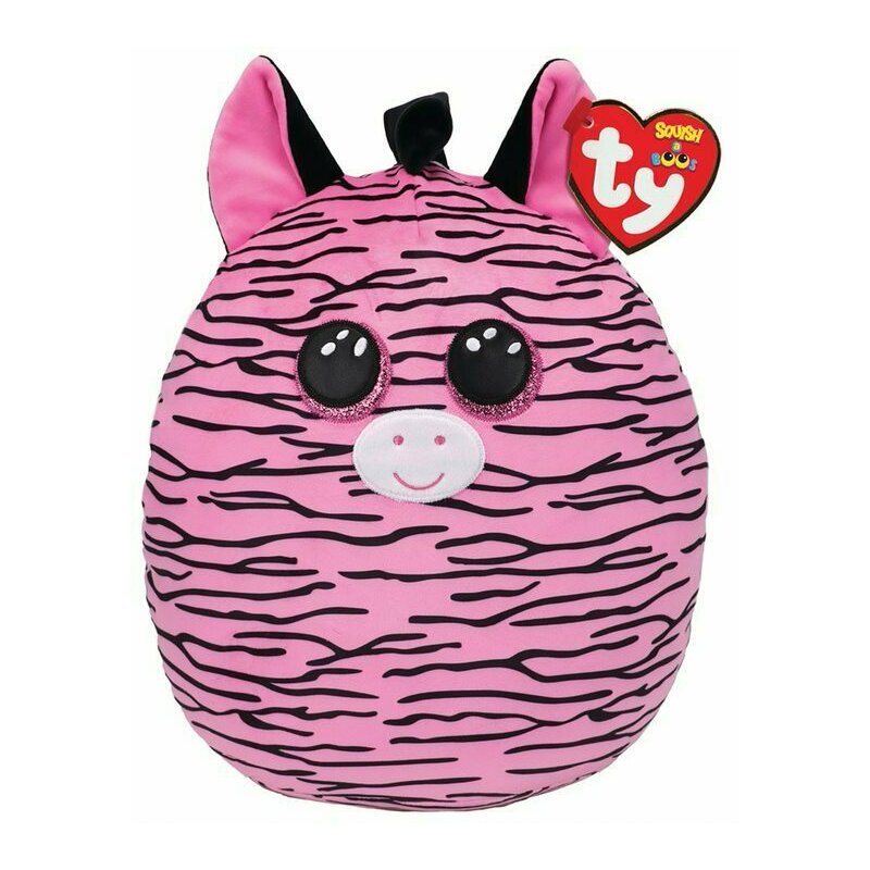 Ty - jucarie din plus zebra zoey , squish, 30 cm, multicolor